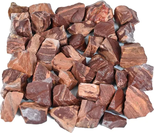 Miniatura 36 de Crocon Piedras ásperas de ágata rosa de 1 libra y cristales a granel, piedras preciosas crudas para pulir, cabina, pulido, minería, equilibrio