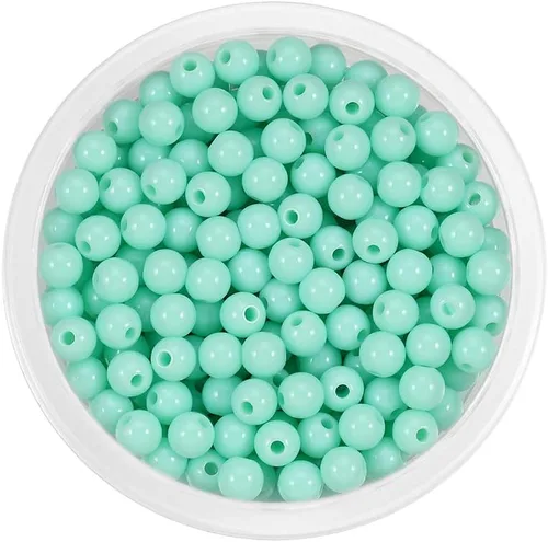 Miniatura 24 de 200 cuentas redondas acrílicas de 0.394 a 0.787 pulgadas (6 a 0.787 in) de color caramelo, cuentas espaciadoras sueltas para manualidades para hacer