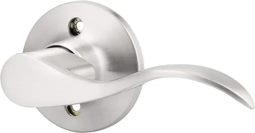 Miniatura 26 de GOBEKOR Paquete de 5 manijas de puerta de níquel cepillado, manijas de puerta interiores de privacidad para dormitorio, baño