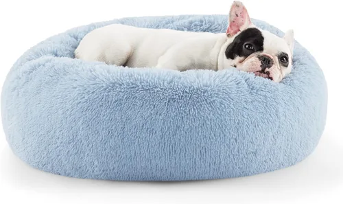 Miniatura 53 de Bedsure - Cama relajante para perro mediano, lavable, tipo dona, cama para gato, antideslizante, redonda, afelpada, mullida, de piel sintética