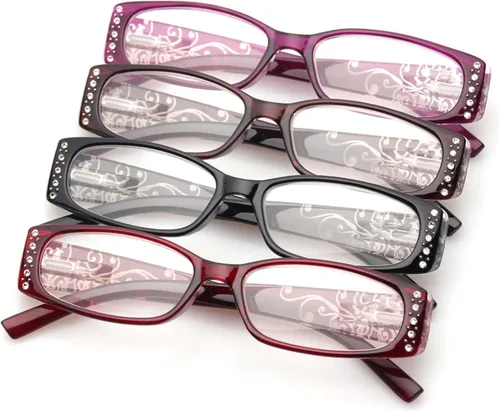 Miniatura 7 de Kerecsen 4 pares de gafas de lectura para mujer, bisagra de resorte con lectores de patrón láser
