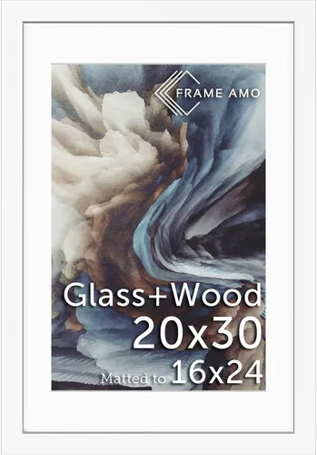 Miniatura 131 de Frame Amo Marco de póster de madera maciza de 13 x 19 pulgadas, color natural, tapete blanco para imagen de 11 x 17 pulgadas, parte frontal