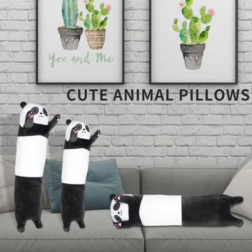 Miniatura 6 de Almohada de peluche con forma de panda, almohada de peluche de 35.4 pulgadas de largo, juguete de peluche suave Kawaii para niños, regalos