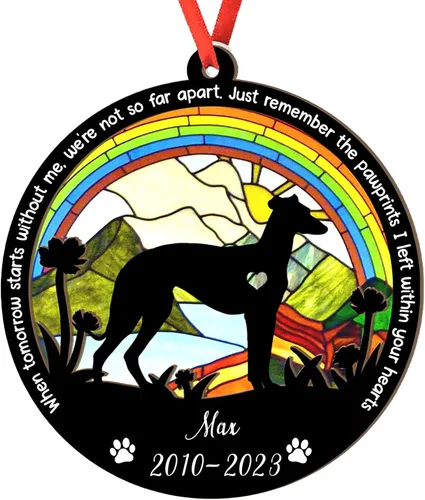 Miniatura 118 de Adorno personalizado para atrapasoles de sabueso afgano, adorno de Navidad de sabueso afgano, regalo para perro amante, sabueso afgano conmemorativo