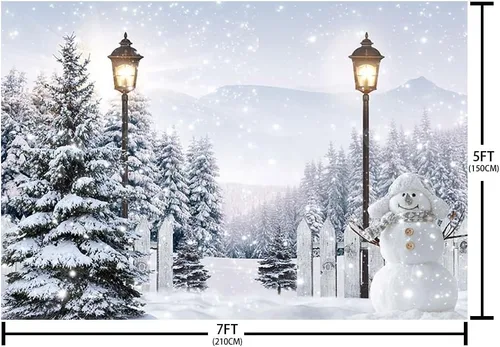 Miniatura 5 de AIBIIN Telón de fondo de Navidad de bosque de nieve de invierno de 7 x 5 pies para fotografía, escena de invierno, decoración de fiesta del país