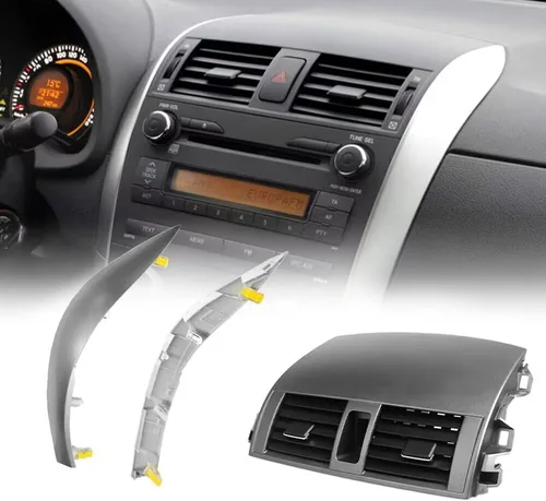 GXARTS Panel de salida de aire para salpicadero central A/C y tira de adorno 55670-02160 Compatible con Toyota Corolla 2008 2009 2010 2011 2012 2013