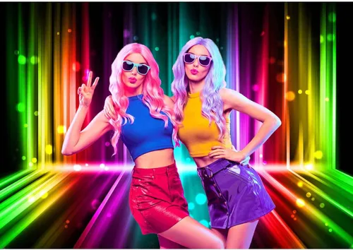 Miniatura 3 de Sensfun Let's Glow - Telón de fondo para fiesta, música, discoteca, baile, arco iris, neón, fotografía, fondo, cumpleaños, recién nacido, estudio