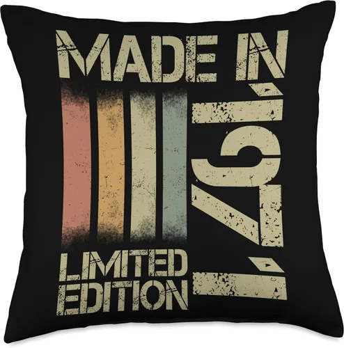 Miniatura 4 de 1971 vintage birthday retro Limited Edition men woman gift Throw Pillow