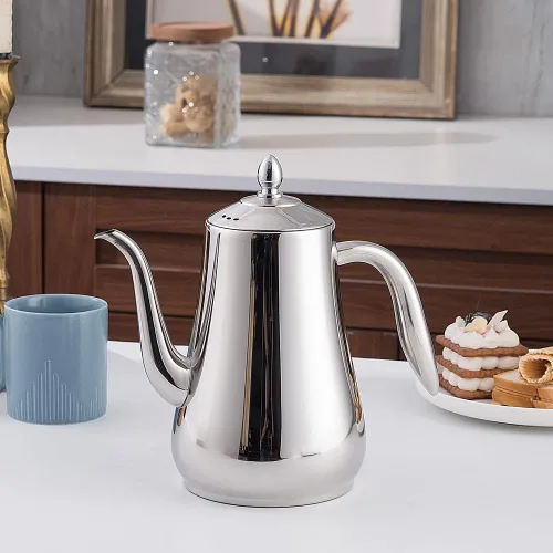 Miniatura 3 de SANQIAHOME Tetera de acero inoxidable con colador, tetera con infusor extraíble o filtro para hojas sueltas y bolsas de té, jarra de agua fría