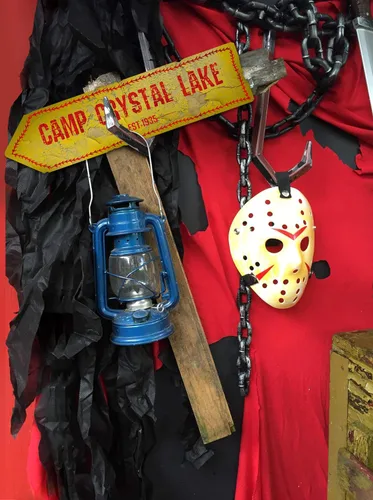 Miniatura 2 de Flinelife Cartel de Campamento Crystal Lake, 16x6, Carteles de Película de Terror, Decoración de Casa Embrujada - Perfecto para Fanáticos