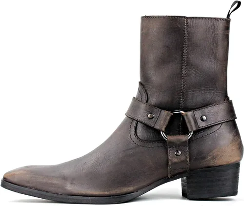 Miniatura 2 de Chelsea Combat tobillo casual caminar motocicleta botas bronce Zipper-up CD-JY017-USR