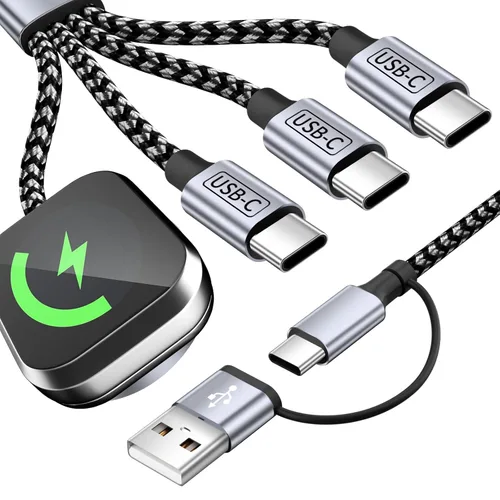 Miniatura 18 de Cruise Essentials Cable de Carga 4 en 2 para Cargador Apple iWatch/iPhone 17/Lightning/Micro, Cable Cord de Carga Múltiple de Viaje Compatible