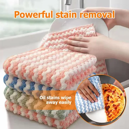 Miniatura 2 de Wegodal Paño de Limpieza de Microfibra Engrosado, Toallas Reutilizables y Lavables Mejoradas para Secar y Lavar Platos, Toallas de Cocina