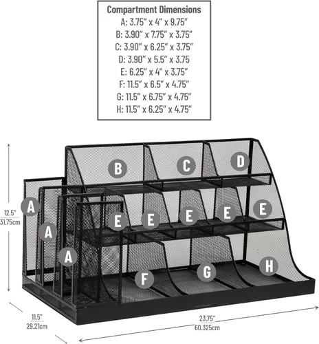 Miniatura 3 de Mind Reader - Organizador de mostrador, estante de almacenamiento de escritorio de 3 niveles, organizador de suministros para oficina y sala