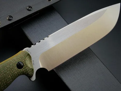 Miniatura 4 de Eafengrow EF143 Cuchillo de hoja fija con hoja de acero AUS-10, mango de Micarta, tanga completa, herramienta EDC, cuchillo recto para trabajo, Verde