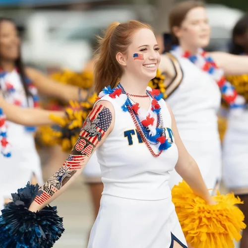 Miniatura 8 de Aresvns Tatuajes temporales del Día de la Independencia, tatuaje de manga de bandera de Estados Unidos del 4 de julio, suministros de fiesta rojo