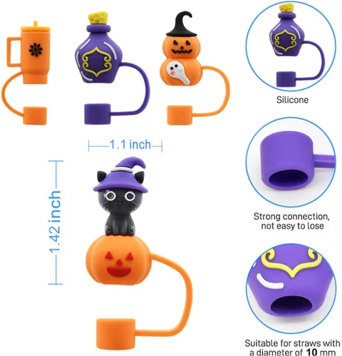 Miniatura 2 de Tapa de popote para copa Stanley, cubierta de popote compatible con vaso de 30 y 40 onzas con asa, tapas de puntas de popote reutilizables de 0.4