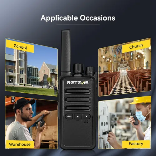 Miniatura 8 de Retevis Walkie Talkies RT68B para adultos de largo alcance, botón pulsador, cargador de 10 vías y auriculares, carga más fácil y segura, radios