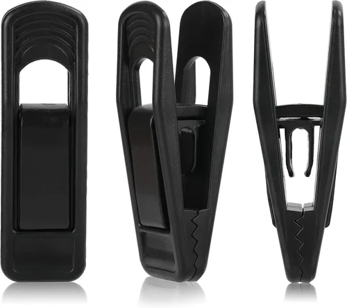 Miniatura 12 de Tinfol 40 clips de plástico para colgar – Clips de agarre fuerte, clip de falda de pantalón blanco, clip de dedo multiusos para perchas de ropa