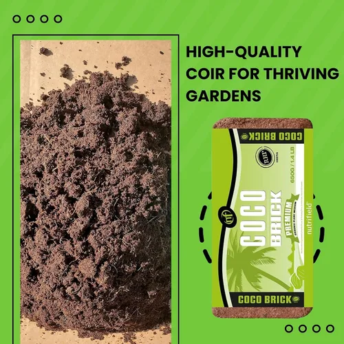 Miniatura 4 de Bloque Comprimido de Fibra de Coco Orgánico de Coco Coir 650 Gramos de Fibra de Coco Bloque Comprimido de Bajo EC Preamortiguado con Calcio RHP