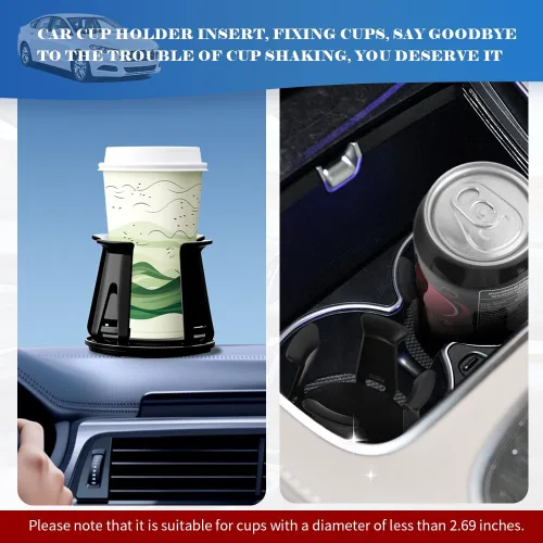 Miniatura 7 de 2 PCS Inserto de Portavasos para Automóvil, Inserto de Portavasos Portátil Autoadhesivo para Automóvil para Fijar Tazas/Bebidas, Portavasos