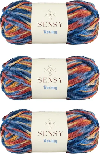 Miniatura 70 de Sensy Roving - Ovillo de lana multicolor, 3.5 onzas, 132 yardas, calibre 5, voluminoso (otoño)