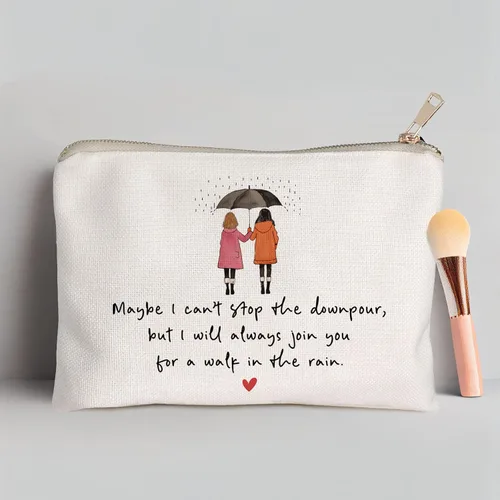 Miniatura 4 de Maybe I Can't Stop The Downpour - Bolsa de cosméticos, regalos para hermanas de Tough Times, regalo para amigas necesitadas, apoyo de amistad