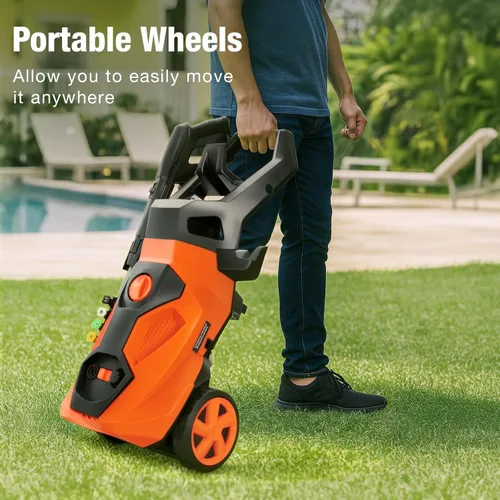 Miniatura 7 de BILT HARD 1.76 GPM 2300 PSI Limpiador a presión eléctrico, motor potente con vara de acero inoxidable, 4 boquillas de pulverización, tanque