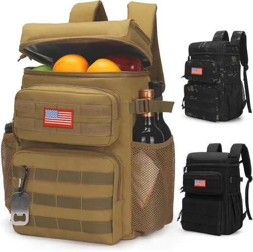 Miniatura 9 de Mochila térmica táctica, suave y ligera, a prueba de fugas, bolsa térmica aislada, bolsa térmica suave portátil impermeable para playa, viajes, Camo