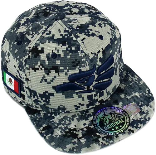 Miniatura 5 de Gorra de béisbol con diseño de águila mexicana hecha en México con cierre de pico plano