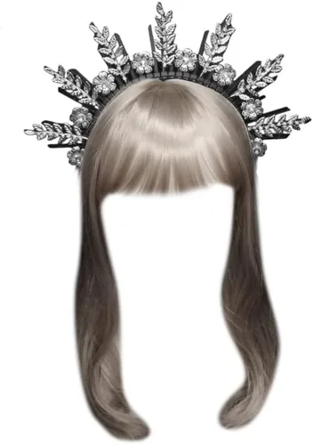 WANGFUFU Tiaras Coronas para concurso de graduación Ángel Diadema de despedida de soltera Accesorios para el cabello Tiaras Vintage Halo Tiaras Hair