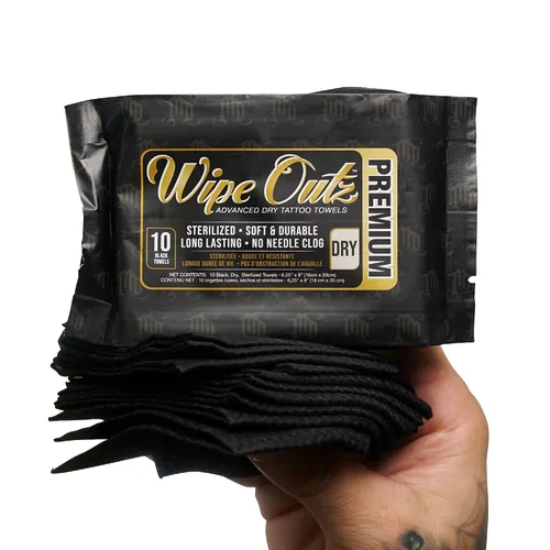 Miniatura 4 de Wipe Outz Toallas negras para tatuajes – Toallitas secas de alta calidad para tatuajes y cuidados posteriores de PMU – Toallitas suaves