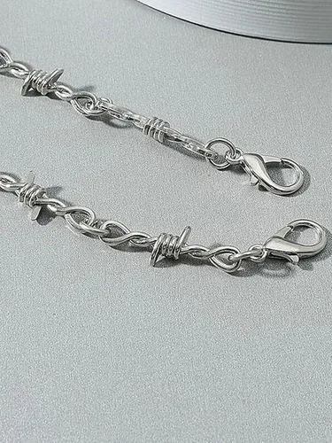 Miniatura 5 de Dcfywl731 2 collares de alambre de púas, estilo punk, cadena de espinas para hombres y mujeres, gargantilla de espina hip hop, regalo de joyería