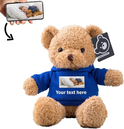 Miniatura 8 de Oso de peluche personalizado con texto + foto, oso de San Valentín, animales de peluche, juguetes de peluche como regalos personalizados para Negro
