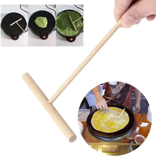 Miniatura 7 de Hemoton Juego de herramientas de madera para panqueques de crepé, espátula, esparcidor para hacer panqueques