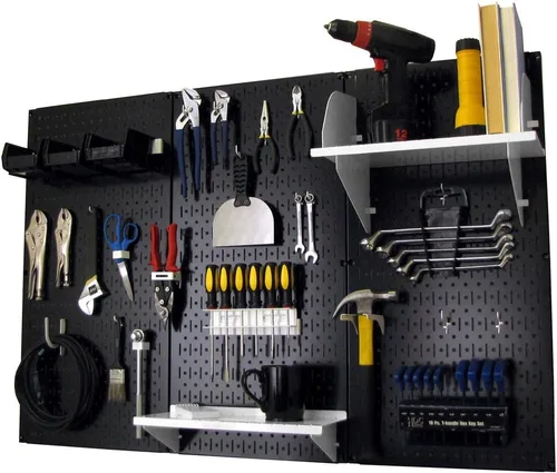 Miniatura 40 de Organizador de herramienta control de pared 30-wrk-400wb estándar panel perforado mesa de trabajo de metal, 30-WRK-400 BB Negro