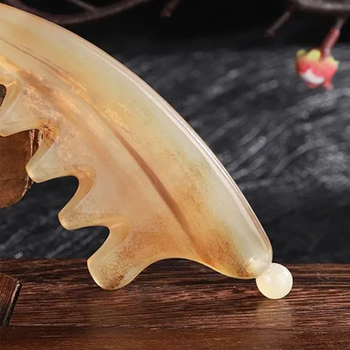 Miniatura 4 de Cuerno Gua Sha peine cuero cabelludo masaje meridiano raspado terapia de acupuntura anticelulitis pérdida de cabello relajación Guasha herramienta