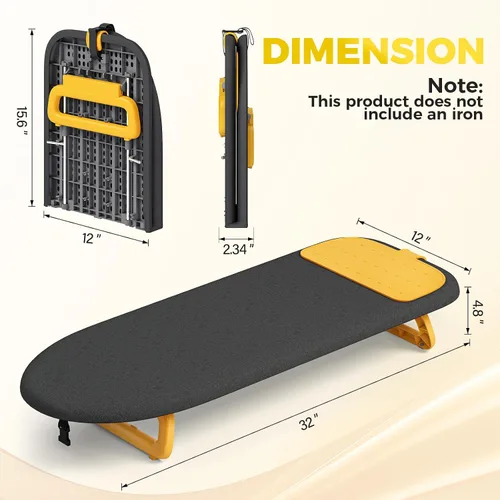 Miniatura 2 de KINGBOARD Tabla de planchar de mesa, pequeña tabla de planchar con alfombrilla de hierro, mini tabla de planchar plegable, fácil almacenamiento