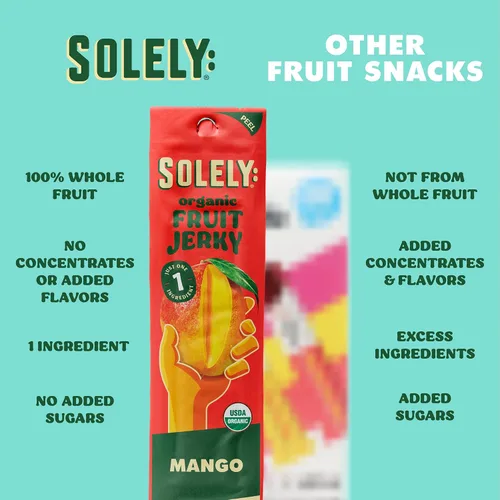 Miniatura 6 de Solely - Charqui de frutas orgánicas Un ingrediente Vegano Sin OGM Sin gluten Sin agregado de azúcar