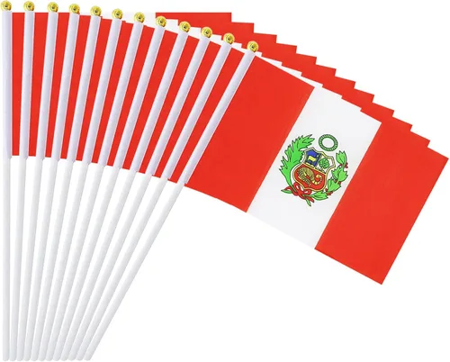 Miniatura 52 de Bandera de México, bandera mexicana, pequeñas mini banderas de mano de México en palo, ideal para fiestas, desfiles, eventos deportivos