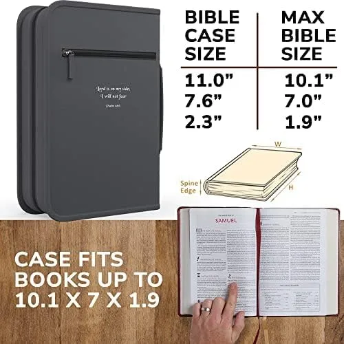 Miniatura 2 de DEHITE Funda para la Biblia para mujeres y hombres, bolsa de transporte prémium para la Biblia con ranuras para bolígrafos, disponible en tamaños