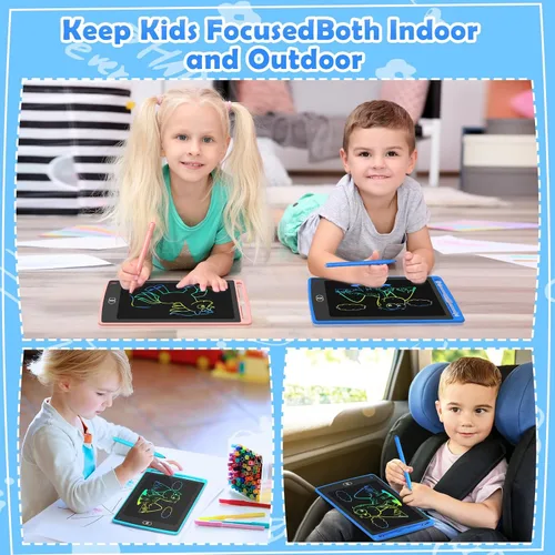 Miniatura 7 de Paquete de 3 tabletas de escritura LCD para niños, tableta de dibujo de garabatos colorida de 8.5 pulgadas, juguetes educativos de aprendizaje