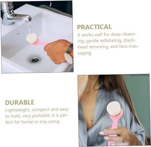 Miniatura 5 de Juego de cepillos faciales manuales, cepillo facial de mango largo para limpieza profunda, herramienta de cuidado de la piel, cerdas suaves