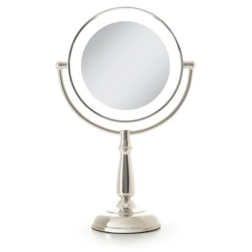 Zadro Espejo de maquillaje con luces y aumento, regulable, táctil, con iluminación LED, espejo de maquillaje con aumento 5X/1X, 17.5 pulgadas de