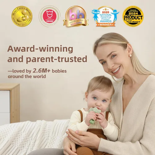Miniatura 8 de Alimentador de frutas para bebé Moonkie con bandeja para congelador, alimentador de alimentos de silicona libre de BPA para alimentación autónoma