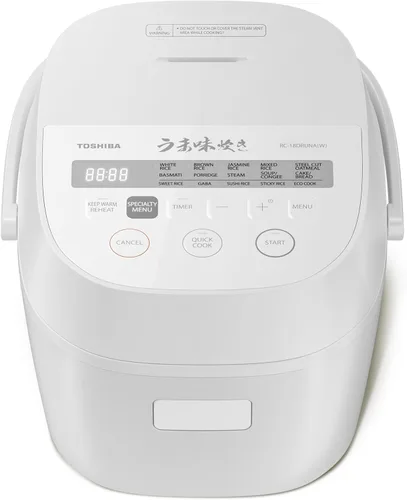 TOSHIBA OriginTaste Arrocera de 10 tazas sin cocer, lógica difusa, funciones 15 en 1, pantalla digital, temporizador de retardo, función para
