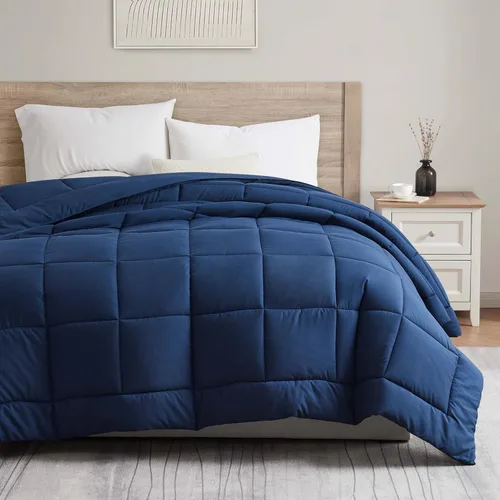 Relleno de edredón, edredón alternativo acolchado tamaño California King, edredón azul marino para todas las estaciones, relleno de edredón