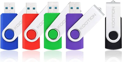Miniatura 11 de KOOTION 20 unidades de unidades flash USB de 1 GB, unidades flash a granel, memorias 1G, unidades de pulgar giratorias 2.0, negro, paquete de 20