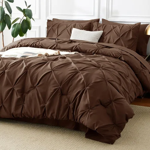 Miniatura 42 de CozyLux - Juego de ropa de cama con pliegues plisados de 7 piezas en una bolsa; edredón tamaño King para todas las estaciones, sábanas, fundas