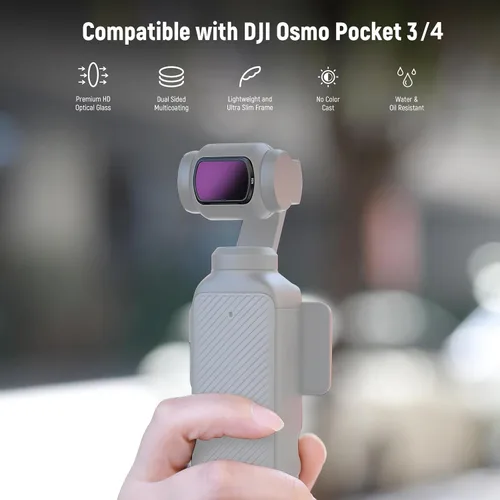 Miniatura 2 de NEEWER ND & CPL Kit de Filtros para Pocket 3 (Paquete de 3), ND4 ND8 CPL Juego de Filtros Polarizadores de Densidad Neutra Magnéticos con Vidrio